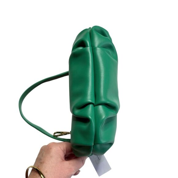 The Drop Ulla Ruched Convertible Bag Clutch Ultramarine Green NWT - Picture 15 of 16